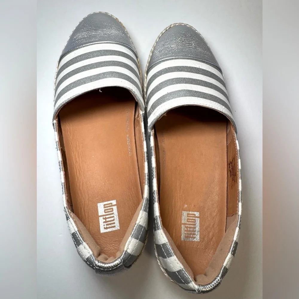 FitFlop Dahlia Metallic Stripe Espadrille size 7
